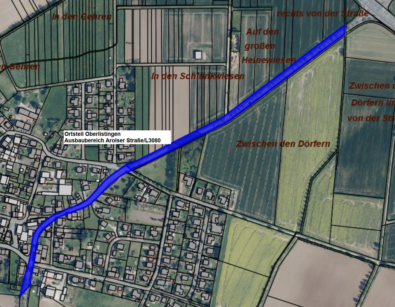 Ausbaubereich Arolser Straße, Oberlistingen